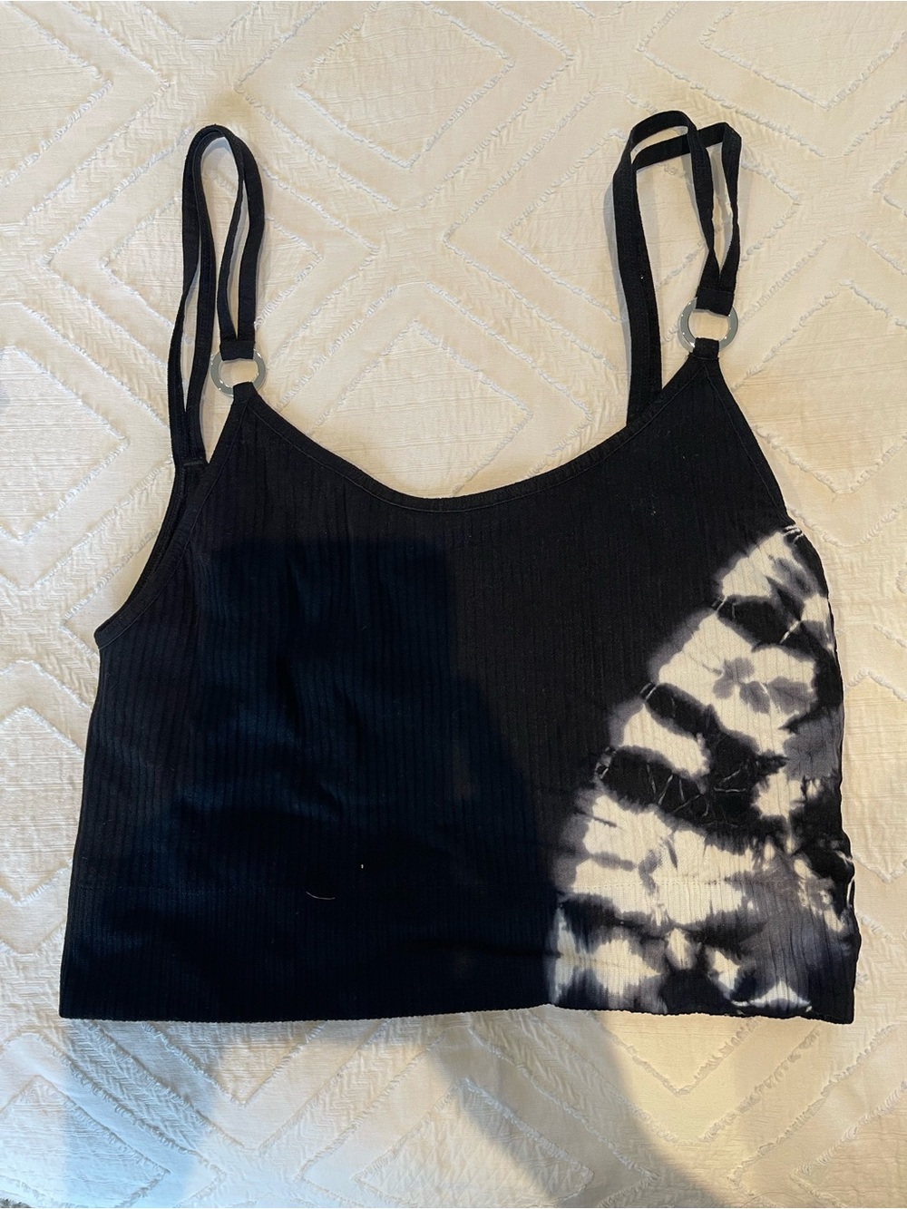 Bombshell Sportswear Black Tie-Dye Crop Sportsbra